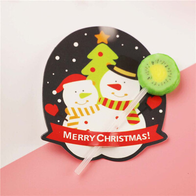 

50Pcs Christmas Paper Candy Chocolate Lollipop Sticks Cake Pops Xmas Decor Party