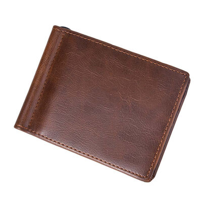 

Retro Men Multi Slots Solid Color Bifold Faux Leather Clutch Short Wallet Purse