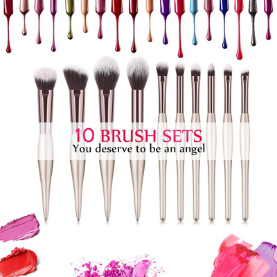 

10 Pcs Makeup Brushes Set Highlighter Foundation Lip Eye Micro Brush Applicator For Shadows Professional Brush Makeup Kit