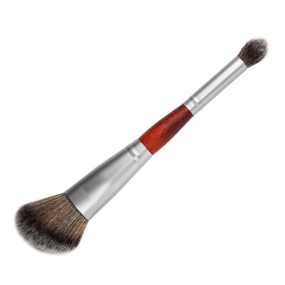 

Hot Sale New Portable Double Head Dual Use Portable Wood Aluminum Handle Cosmetics Makeup Powder Blush Eyeshadow Brushes