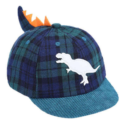 

New Baby Boys Girls Sun Protection Hats Children Adjustable Plaid Print Casual Caps Kids Tail Design Visors Headwears 1-4Y