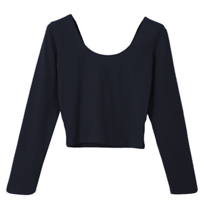 

Women Clothing Fashion Basic Club Daily Fall Long Sleeve T-Shirt Short Sexy Crew Neck Crop Tops Tight