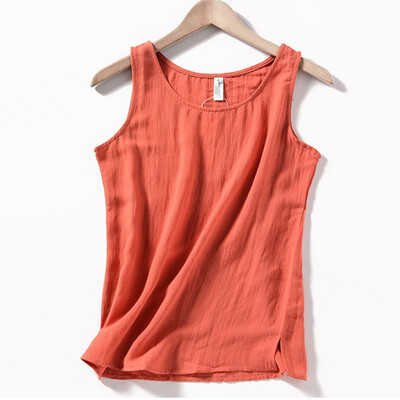 

Fashion Solid Color Women Tank Tops Sleeveless Sexy Casual Tops Korean Female Ladies Cotton Linen Vest -XL regata feminina