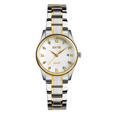 

SKMEI 9101 Watch Men Brand Quartz Stainless Steel Daily Waterproof Calendar Round Dial Wrist Fashion Business Watch