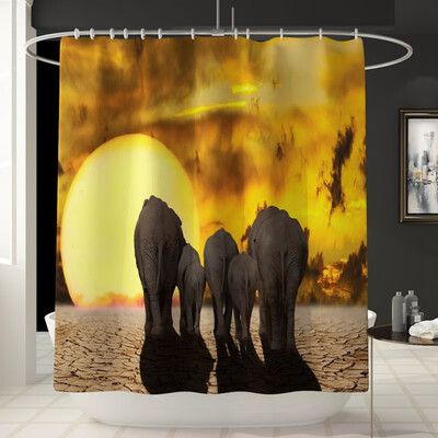 

Tiger Bathroom Shower Curtain Lid Cover Contour Rug Sets 4 Pieces Toilet Mat Set Non-Slip Carpet Rugs Doormat