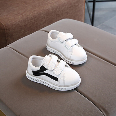 

autumn winter boys girls white shoes LED light casual baby shoes
