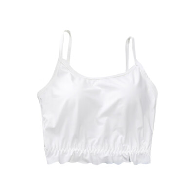 

Women Versatile Sleeveless Lace Cotton Off Shoulder Slim Solid Color Sexy Strap Top Tube Lace with Chest Pad  L XL
