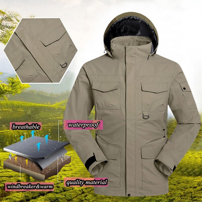 

Toponeto Men Winter Hooded Softshell Windproof Waterproof Soft Coat Shell Jacket