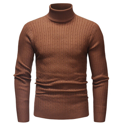 

Mens Knitted Slim Roll Turtle Neck Pullover Long Sleeve High Collar Warm Jumper Sweater Tops Plus Size