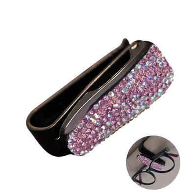 

Car Sun Visor Glasses Sunglasses Folder Ticket Receipt Card Clip Auto Fastener Clip Rhinestone Diamond Storage Holder Accessori