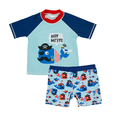 

Toddler Boys Summer Swimsuit Short Sleeve Cartoon Print Swimwear Beach Split Suit fashion swimsuit for 0-6T