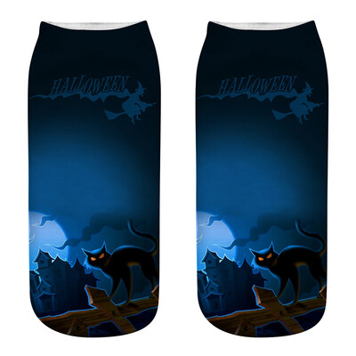 

19 Style New Fashion Halloween Socks 3D Print Unisex Halloween Pattern Print Socks Breathable Stretchy Boat Socks