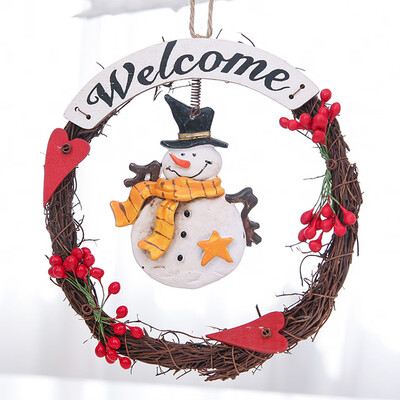 

Gobestart Christmas Doll Wreath Ornament Snowman Pendant Ornament Ceramic Christmas Toy