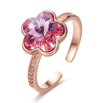 

Bright Shining Sparkling 925 Sterling Silver Beautiful Flowers Ring for Women Girls Made with Swarovski Crystals Jewelry Sets Gift