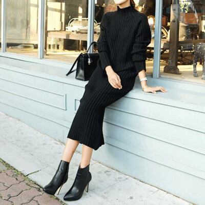 

Casual Knit Autumn Winter Dress Long Sleeve Knited Women Dress Robe Mujer Sexy Bodycon Dresses