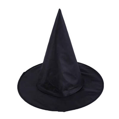 

Black Oxford Cloth Adult Unisex Witch Pinnacle Hats Cap Halloween Party Costume Accessory