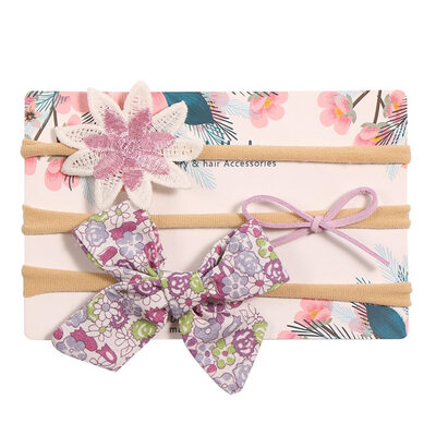 

New Cute Children Girl Floral Pattern Bowknot Design Elastic Hair Accessory Band Rope Ponytail Holder Headbands