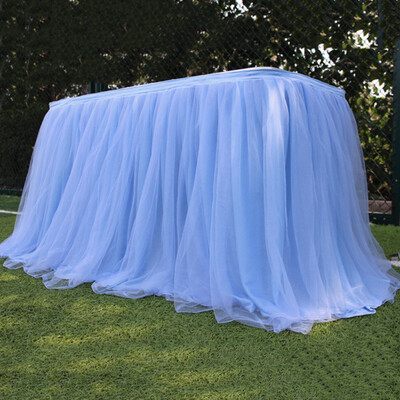

Multi colors table skirt Tutu tulle fabric for wedding party Table decoration textile for home tablecloths accessories hot 2019