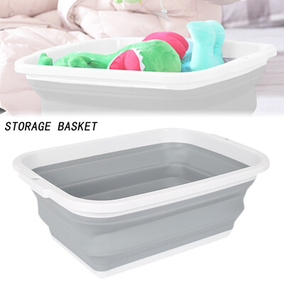 

Collapsible Silicone Laundry Basket Folding Cloth Washing Pop Up Storage Bin