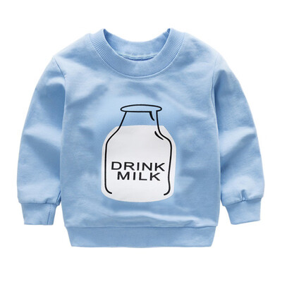 

autumn new long sleeve Sweatshirt baby boys&girls milk bottle print casual Sweatshirt