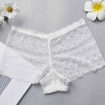 

Sexy Lace Transparent Sheer Porno Underwear Women Lingerie Solid Comfy for Panties Lacy Womens Color Boyshort Pouch With