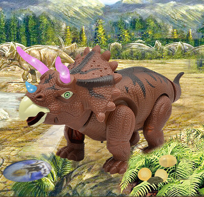 

Siaonvr Electric Walking Dinosaur Toy Lay Eggs Projection Lights Roar Sounds For Kids BW