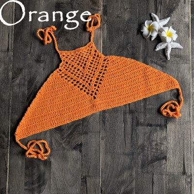 

Biquinis Feminino 2019 Sexy Slim Fit Kintted Hollow Out Concise Casual Solid Color Swimwear Bikini Top