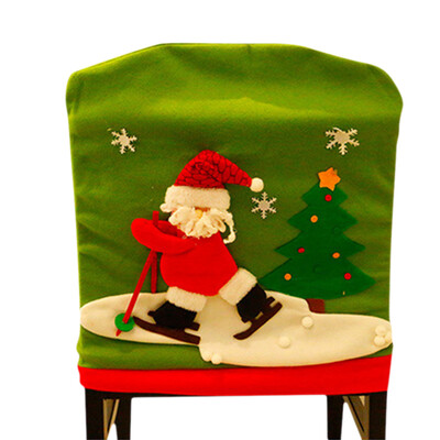 

Christmas Chair Cover Dining Table Santa Claus Snowman Cap Ornament Chair Back Covers Christmas New Year Decoration