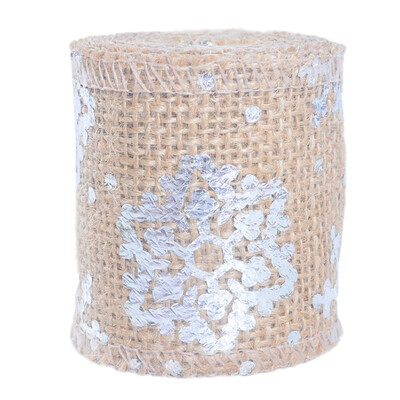 

Natural Jute Ribbon DIY Christmas Decoration Burlap Roll Sewing Accessories Craft Printed Burlap Ribbon Roll Wedding Decoration