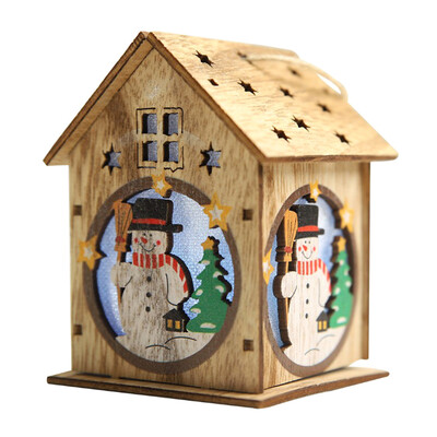 

Gobestart Wood House Cute Christmas Tree Hanging Ornaments Holiday Decoration