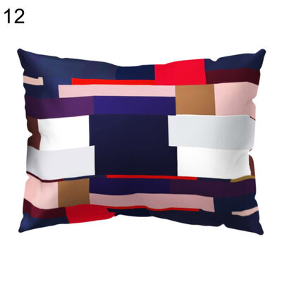 

Color Block Stripe Circle Pillow Case Cushion Cover Sofa Bed Car Office Decor