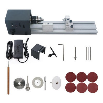 

Mini Lathe Beads Polisher Machine Woodworking Craft DIY Rotary Tool Set Universal Set EU Plug