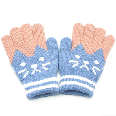 

New Fashion Christmas Gift Children Kids Winter Warm Knitted Gloves Full Finger Mittens