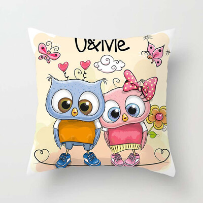 

Cartoon Animal Owl Cushion Covers Sofa Bed Throw Pillow Case Children Home Decor