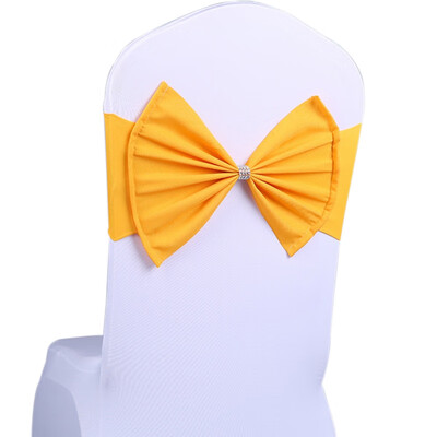 

Chair Back Bow Elastic Bow Belt Elastic Stretch Chair Covers Banquet Wedding Party Decoration
