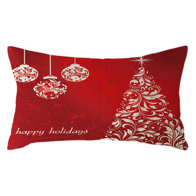 

Tailored Christmas Gifts Tree Pillow Case Linen 30x50cm Throw Cushion Cover Home Decor