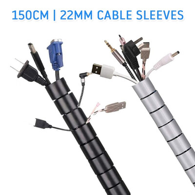 

2x15M 22mm Cable Spiral Wrap Tidy Cord Wire Banding Loom Storage Organizer Tool