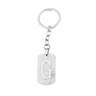 

Capital Letter Separable Stainless Steel Pendant Leather Keychains Charm Bag Hang Car Keyring 26 Letters