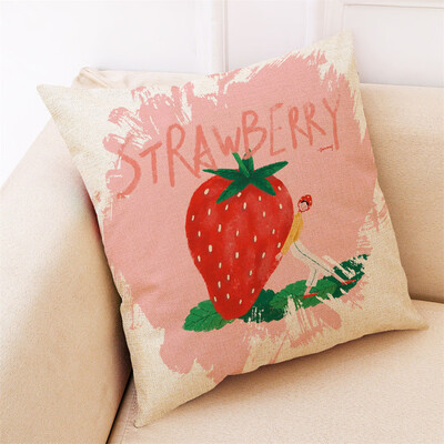 

〖Follure〗Home Decor Cushion Cover Fruit Girl Pillowcase Sofa Throw Pillow Covers