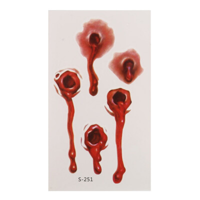 

Halloween Zombie Scars Tattoos With Fake Scab Bloody Costume Makeup Halloween Decoration Terror Wound Scary Blood Injury Sticker