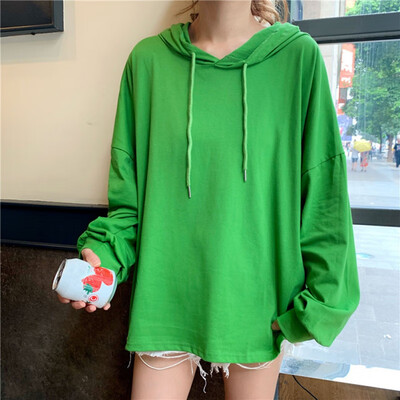 

Women Sweaters Fashion Casual Solid Hooded Sweater Female Long Sleeve Korean Chic Soft Jumpers Sweater Ladies