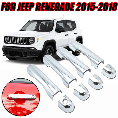 

Glossy Chrome-plated Car Side Door Handle Cover Trim For Jeep Renegade 2015–2018