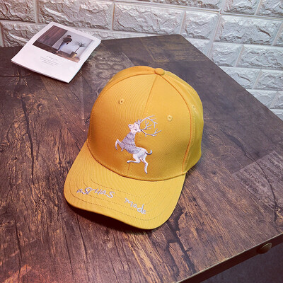 

Korean Hat Female SpringSummer Baseball Hat Harajuku Street Tide Male Cap Cartoon Deer Letter Hip Hop Hat Sun Hat