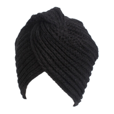 

Women Stretchy Knitted Wool Cotton Chemo Turban Hat Head Wrap Cap Adults