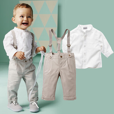 

Baby Boy Toddler 2PCS Set T-shirt Top Shirt Bib Pants Overall Outfit Clothes 2-6 Y
