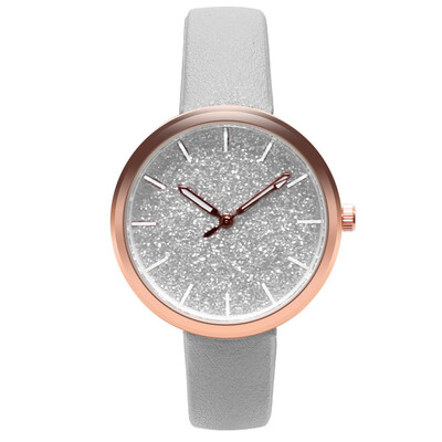 

2018 New Women Fashion Luxury Leisure Set Auger Leather Analog Stainless Steel Quartz Watch