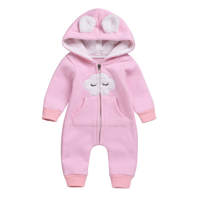 

Spring Autumn Casual Fashion Jumpsuit Baby Cute Cartoon Long Sleeve Hooded Rompers Kids Bodysuit