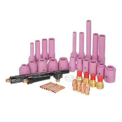

40pcsset TIG Welding Torch Accessories Kit Collets Body Alumina Nozzle Back Cup Kit for TIG WP-92025 Series