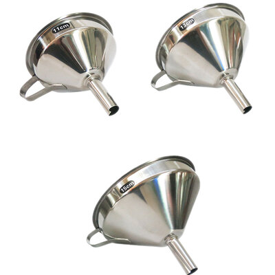 

3 Pcs Stainless Steel Flask Funnel Pipette Wine Essence Oil Perfume Liquid Filling Tools Set
