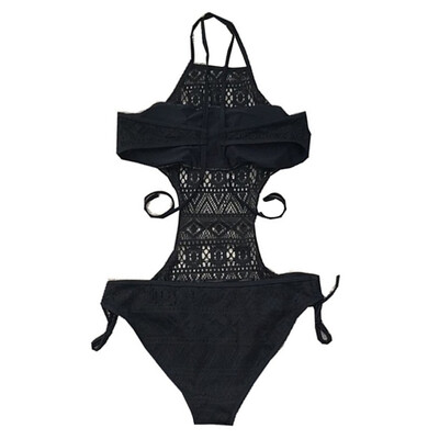 

2019 Swimwear Women Halter Sexy One Pieces Swimsuit Female Back Hollow Out Bathing Suit Pad Swimming Suit Solid Bodysuit
